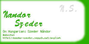 nandor szeder business card
